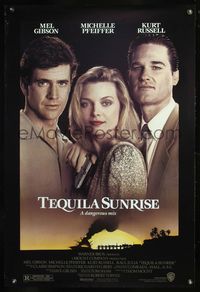 8r490 TEQUILA SUNRISE 1sh '88 Mel Gibson, pretty Michelle Pfeiffer & Kurt Russell!