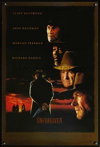 8r515 UNFORGIVEN DS 1sh '92 classic image of gunslinger Clint Eastwood with his back turned!