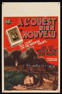 8s453 ALL QUIET ON THE WESTERN FRONT Belgian R50s Lew Ayres in WWI, AP artwork!