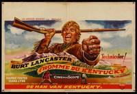 8s515 KENTUCKIAN Belgian '55 different art of star & director Burt Lancaster as frontiersman!