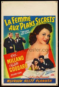 8s524 LADY HAS PLANS Belgian '40s Ray Milland, Paulette Goddard, Roland Young!