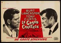 8s592 SWEET SMELL OF SUCCESS Belgian '57 art of Burt Lancaster as Hunsecker & Tony Curtis as Falco
