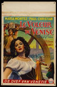 8s598 THIEF OF VENICE Belgian '52 Il Ladro di Venezia, art of Paul Christian & sexy Maria Montez!