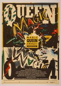 8s115 QUEEN LIVE IN BUDAPEST East German '88 great rock & roll artwork by Krause!