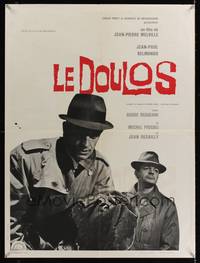 8s441 LE DOULOS French 23x32 '62 Jean-Paul Belmondo, noir directed by Jean-Pierre Melville!