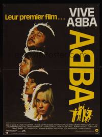 8s347 ABBA: THE MOVIE French 16x21 '77 Swedish pop rock, headshots of all 4 band members!