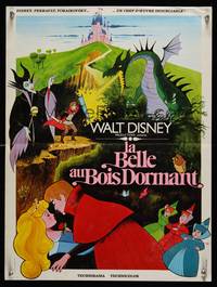 8s417 SLEEPING BEAUTY French 16x21 R70s Walt Disney cartoon fairy tale fantasy classic!