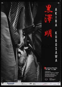 8s227 AKIRA KUROSAWA EXPOSITION German '03 cool image of director between samurai robes!