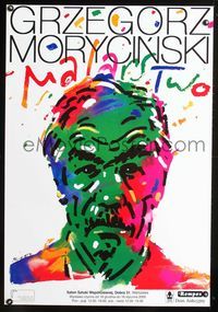 8s691 GRZEGORZ MORYCINSKI MALARSTWO Polish 26x38 '90s colorful Waldemar Swierzy art of painter!