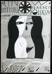 8s701 KINO PLAKACIE BRYTYJSKIE POLSKIM Polish 26x38 '97 Roman Kalarus art of crying figure!
