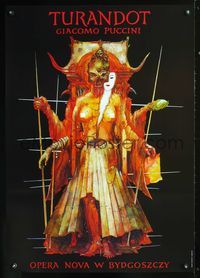8s764 TURANDOT Polish 26x37 '90s bizarre Dobrzycki art of monster woman!