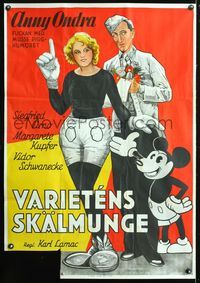 8s049 FAIR PEOPLE Swedish '30 Carl Lamac's Die vom Rummelplatz, Anny Ondra as Mickey Mouse!