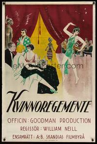 8s053 WHAT'S WRONG WITH WOMEN Swedish 23x35 '25 Lackaye, great artwork of dancing flapper girl!