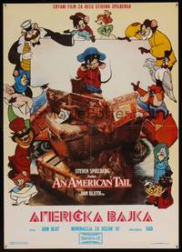 8s281 AMERICAN TAIL Yugoslavian '86 Steven Spielberg, Don Bluth, art of Fievel the mouse!