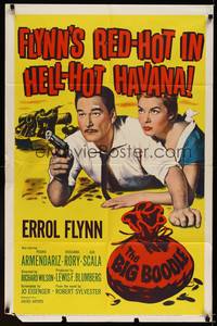 8t086 BIG BOODLE 1sh '57 Errol Flynn red-hot in Havana Cuba with sexy Rossana Rory!
