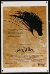 8t095 BLACK STALLION 1sh '79 Carroll Ballard, cool artwork of horse's mane!