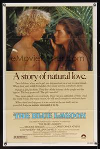 8t107 BLUE LAGOON 1sh '80 sexy young Brooke Shields & Christopher Atkins!