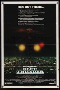 8t109 BLUE THUNDER 1sh '83 Roy Scheider, Warren Oates, cool helicopter over city image!
