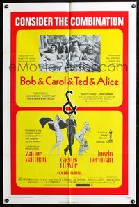 8t110 BOB & CAROL & TED & ALICE/CACTUS FLOWER 1sh '71 romantic comedy double-bill!