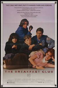 8t123 BREAKFAST CLUB 1sh '85 John Hughes, Estevez, Molly Ringwald, Judd Nelson, cult classic!