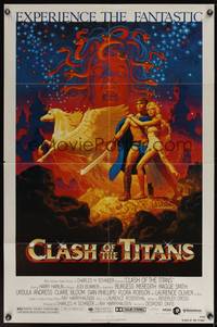 8t172 CLASH OF THE TITANS 1sh '81 Ray Harryhausen, great fantasy art by Greg & Tim Hildebrandt!