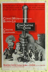 8t190 CONSTANTINE & THE CROSS 1sh '62 Costantino il grande, Cornel Wilde, Belinda Lee
