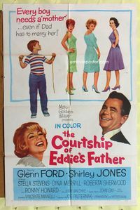 8t197 COURTSHIP OF EDDIE'S FATHER 1sh '63 Ron Howard helps Glenn Ford choose his new mother!