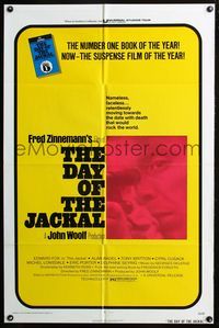 8t223 DAY OF THE JACKAL 1sh '73 Fred Zinnemann assassination classic, master killer Edward Fox!
