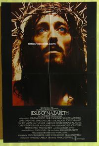 8t463 JESUS OF NAZARETH English 1sh '77 Franco Zeffirelli, Robert Powell in crown of thorns!
