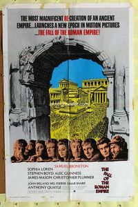 8t297 FALL OF THE ROMAN EMPIRE style A 1sh '64 Anthony Mann directed, Sophia Loren, art of Rome!