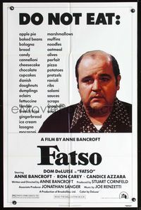 8t301 FATSO 1sh '80 Dom DeLuise goes on a diet, hilarious best image, directed by Anne Bancroft!