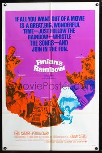 8t307 FINIAN'S RAINBOW 1sh '68 Fred Astaire, Petula Clark, directed by Francis Ford Coppola!