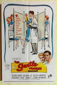 8t342 FEMININE TOUCH 1sh '57 great art of doctor getting intimate with pretty nurse!