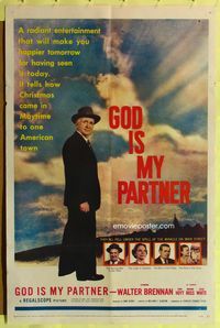 8t357 GOD IS MY PARTNER 1sh '57 religious Walter Brennan, a story of love!