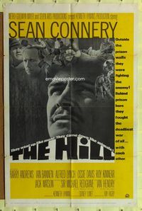 8t415 HILL 1sh '65 directed by Sidney Lumet, great close up of Sean Connery!