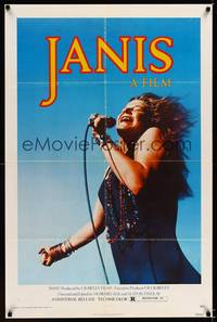 8t460 JANIS 1sh '75 great image of Joplin singing into microphone by Jim Marshall, rock & roll!