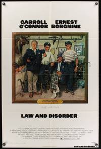 8t498 LAW & DISORDER 1sh '74 Carroll O'Connor & Ernest Borgnine as auxiliary police!
