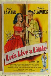 8t507 LET'S LIVE A LITTLE 1sh '48 pretty Hedy Lamarr & bewildered Robert Cummings!