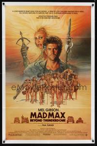 8t544 MAD MAX BEYOND THUNDERDOME 1sh '85 art of Mel Gibson & Tina Turner by Richard Amsel!