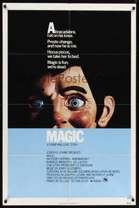 8t549 MAGIC 1sh '78 Richard Attenborough, ventriloquist Anthony Hopkins, creepy dummy image!