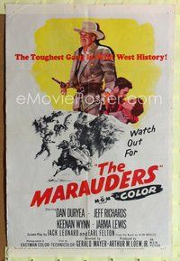 8t568 MARAUDERS 1sh '55 Dan Duryea and the toughest gang in Wild West history!