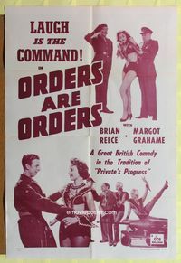 8t658 ORDERS ARE ORDERS 1sh '57 Brian Reece, Margot Grahame, laugh is the command!