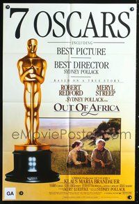 8t664 OUT OF AFRICA int'l 1sh '85 Robert Redford & Meryl Streep, directed by Sydney Pollack!