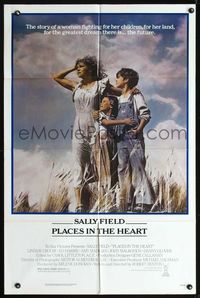 8t692 PLACES IN THE HEART 1sh '84 single mother Sally Field fights for her children & land!