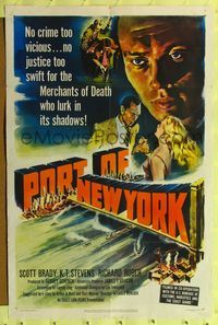 8t697 PORT OF NEW YORK 1sh '49 filmed in cooperation with U.S. Bureau of Customs & Narcotics!