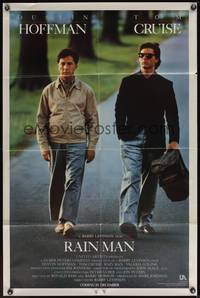 8t721 RAIN MAN advance 1sh '88 Tom Cruise & autistic Dustin Hoffman, directed by Barry Levinson!