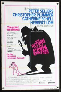 8t732 RETURN OF THE PINK PANTHER 1sh '75 Peter Sellers as Inspector Jacques Clouseau!