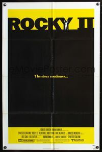 8t743 ROCKY II 1sh '79 Sylvester Stallone & Carl Weathers fight in ring, boxing sequel!