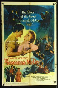 8t748 ROSEANNA MCCOY 1sh '49 Farley Granger in famous feud with the Hatfields, Nicholas Ray!