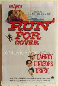 8t750 RUN FOR COVER 1sh '55 James Cagney, Viveca Lindfors, directed by Nicholas Ray!